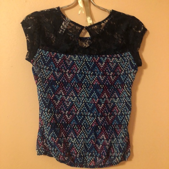 Square Pattern Multicolored Blouse - Picture 4 of 4